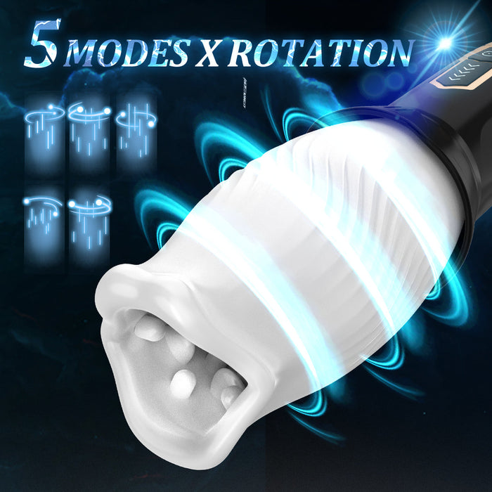 Bidirectional Rotation Vibrating Blowjob Masturbator