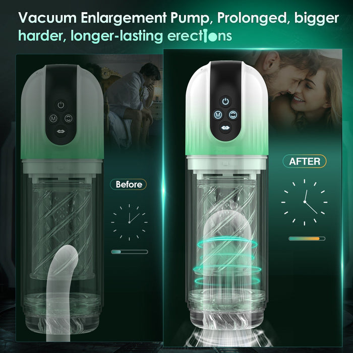 BOLE| 2 in 1 Penis Pump Enlargement Training  Male Masturbator-App Control