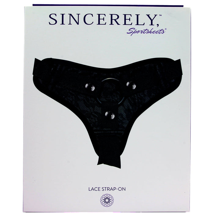 Sincerely Black Lace Strap-On Harness