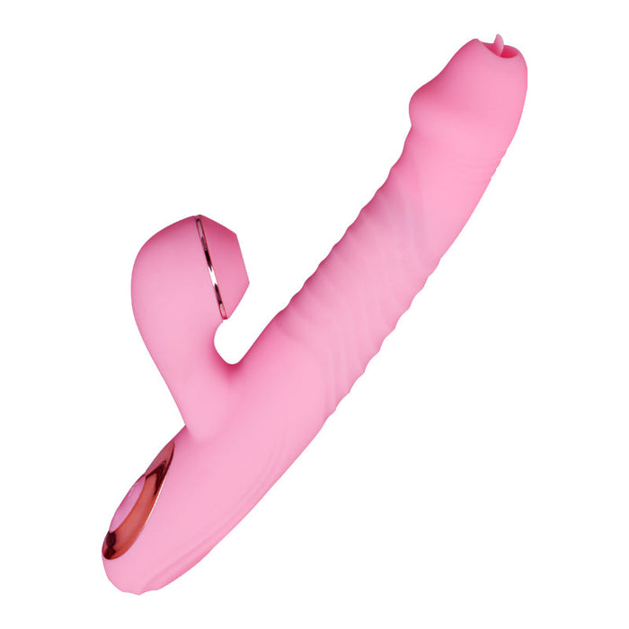 Sherman Telescopic Sucking Stick Female Heating Vibrator Tongue Licking Stick