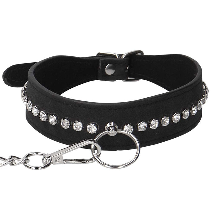 Ouch! Diamond Studded Collar With Leash