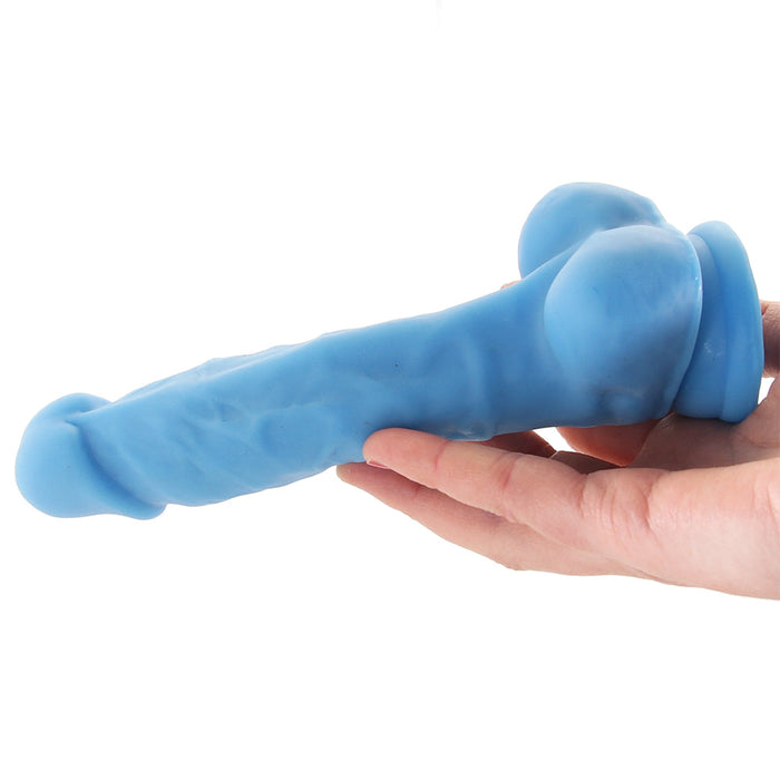 Neo 7.5 Inch Dual Density Cock with Balls in Blue