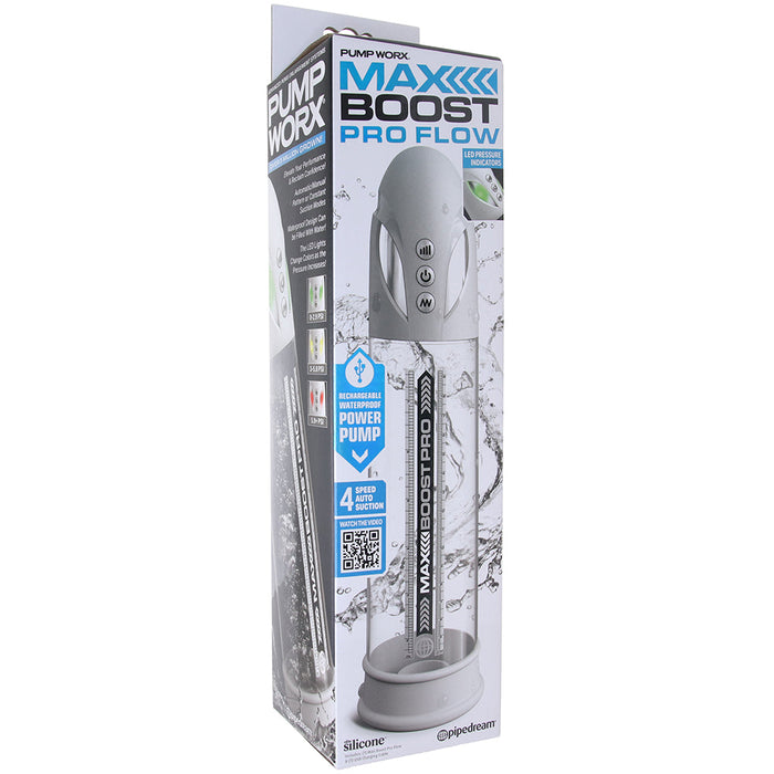 Pump Worx Max Boost Pro Flow Penis Pump in White