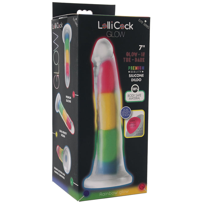 Lollicock Glow-in-the-Dark Rainbow Dildo