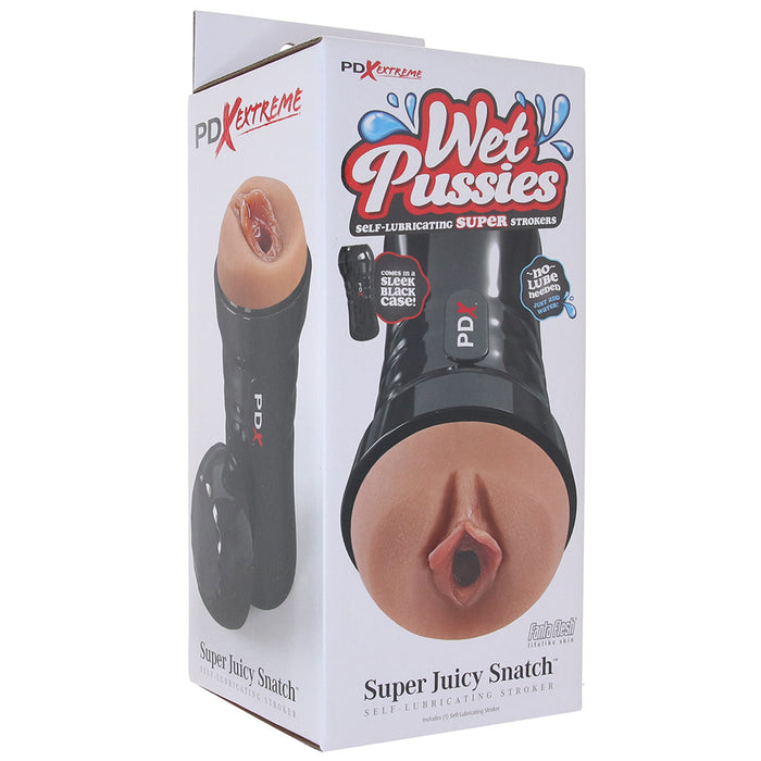 PDX Wet Pussies Super Juicy Snatch Stroker in Brown