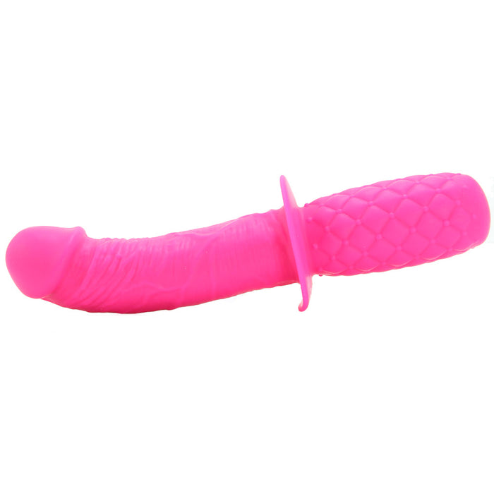 Silicone Grip G-Spot Thruster Dildo in Pink