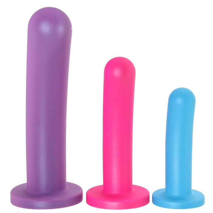 Strap U Triple Peg Vibrating Silicone Dildo Set