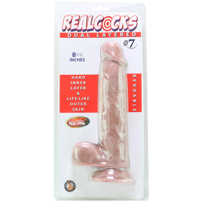 Real Cocks #7 Dual Layered Bendable Dildo in Brown