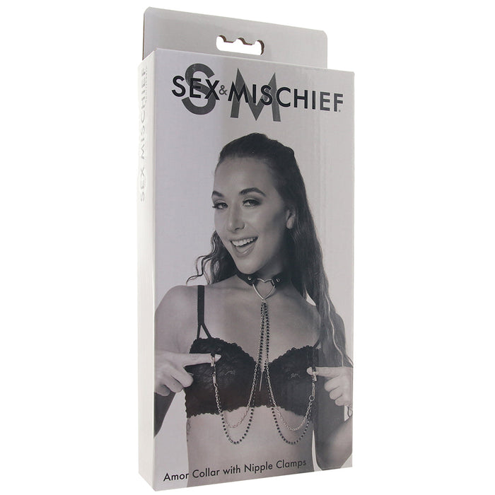 Sex & Mischief Amor Collar with Nipple Clamps