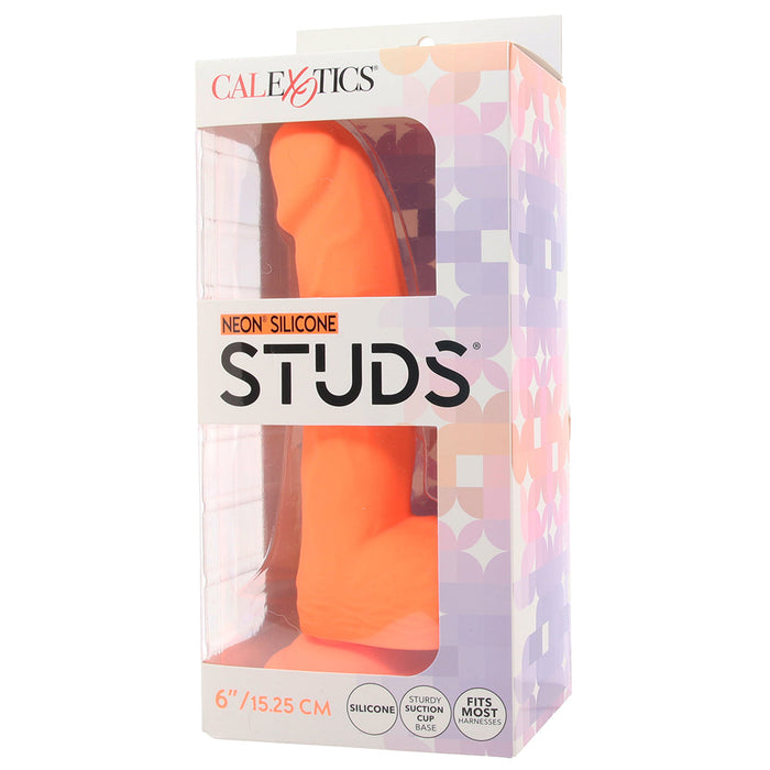 Silicone Studs 6 Inch Dildo in Orange