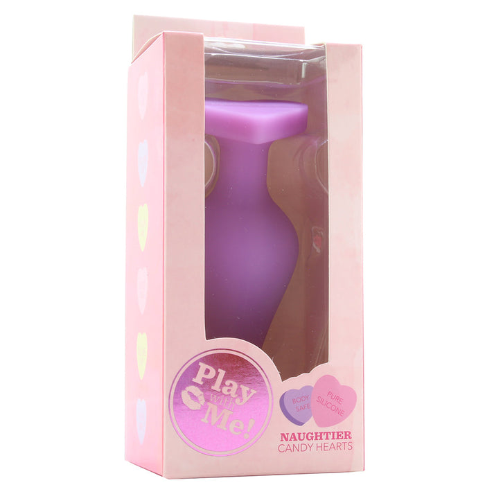 Candy Hearts F**k Me Medium Butt Plug in Purple