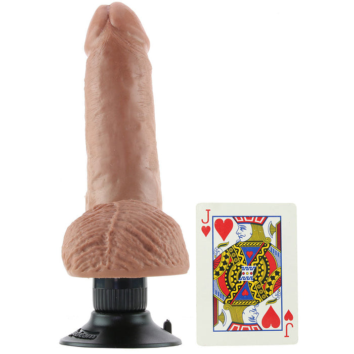 King Cock 7 Inch Vibrating Ballsy Dildo in Tan