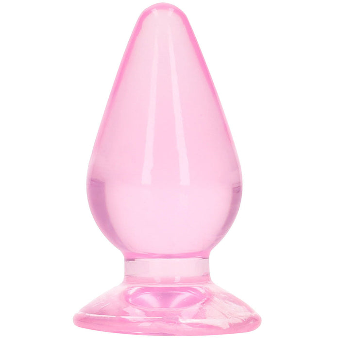 RealRock Crystal Clear Jelly 4.5 Inch Butt Plug in Pink