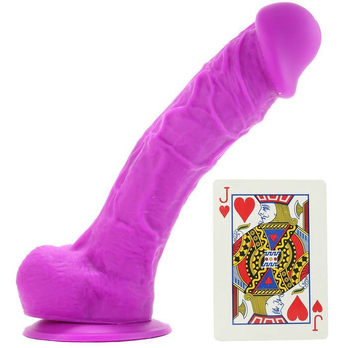 Colours 8 Inch Dual Density Silicone Dildo in Purple