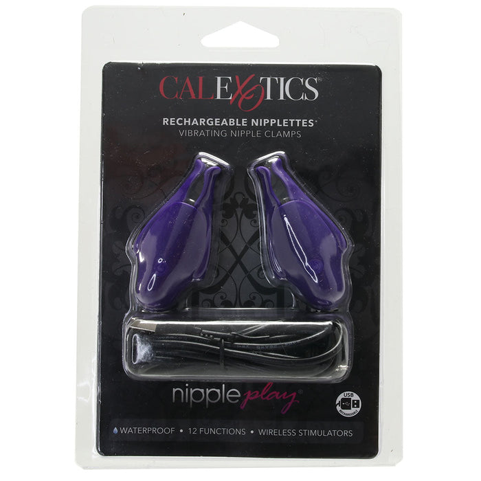 Nipplettes Rechargeable Vibrating Clamps in Purple