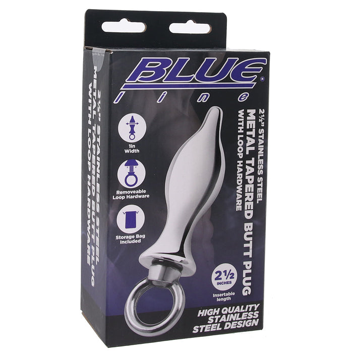 Blueline 2.5 Inch Stainless Steel Tapered Butt Plug