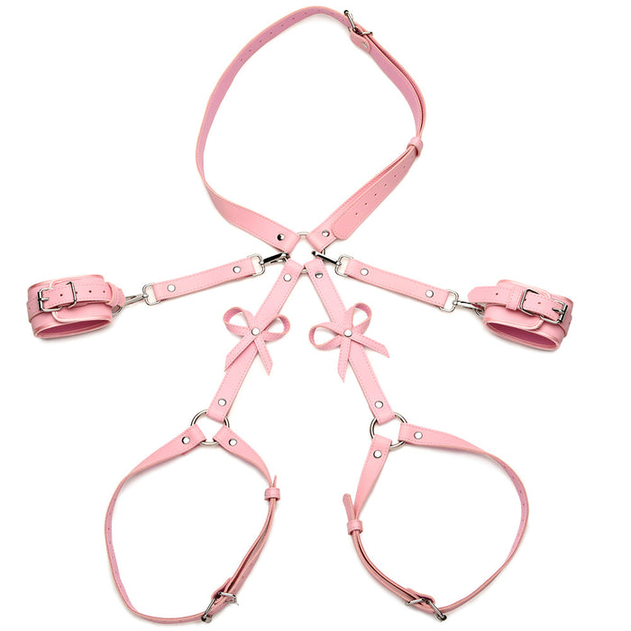 Strict Bondage Harness with Bows M/L in Pink