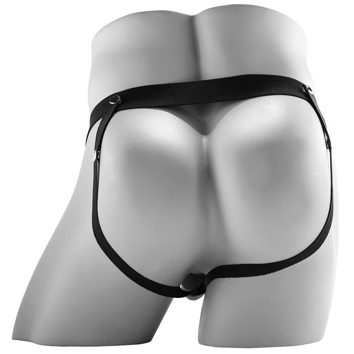 9 Inch Hollow Squirting Strap-On with Balls in Brown