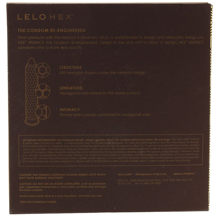 Lelo Hex Respect XL Condoms 36-Pack