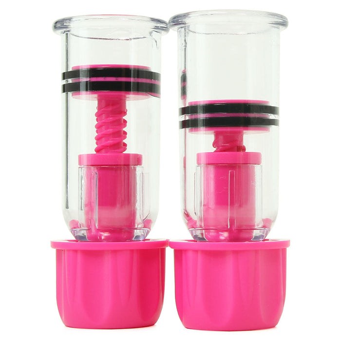 nipple play Vacuum Twist Suckers in Pink