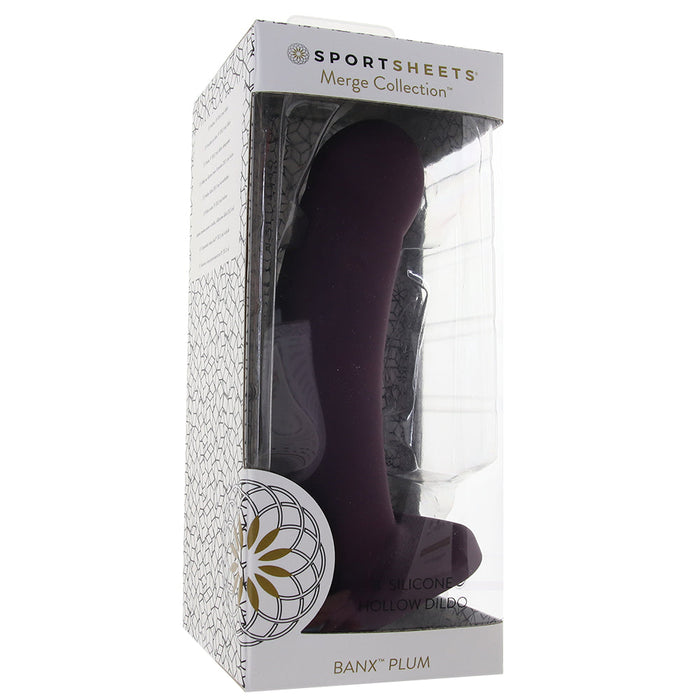 Banx 8 Inch Hollow Silicone Dildo in Plum