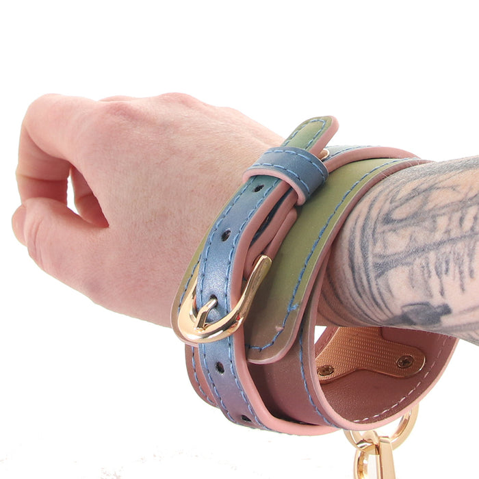 Spectra Bondage Wrist Cuffs in Rainbow