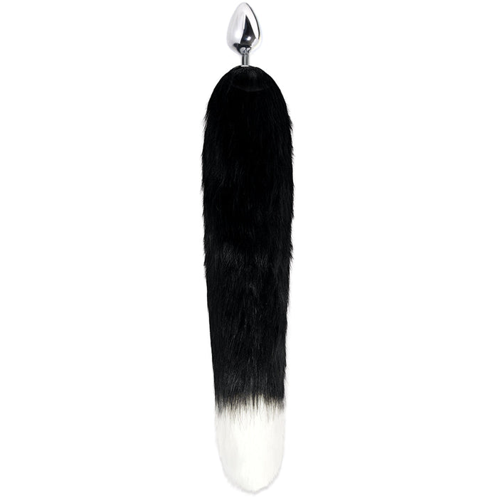 WhipSmart 3 Inch Metal Plug with Fox Tail in Black