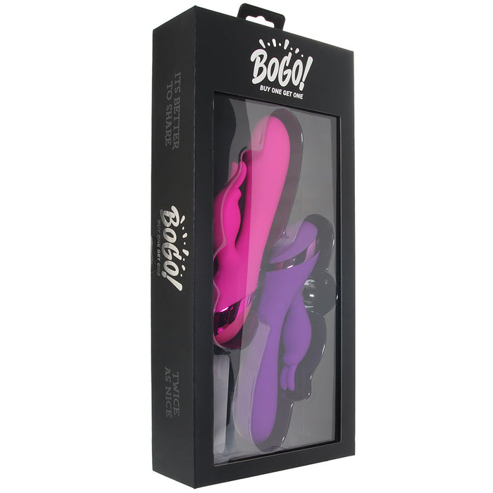 BOGO! Silicone Rabbit Vibes in Purple & Pink