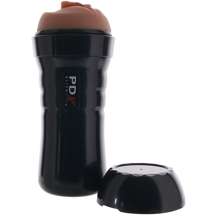 PDX Wet Pussies Super Luscious Lips Stroker in Brown