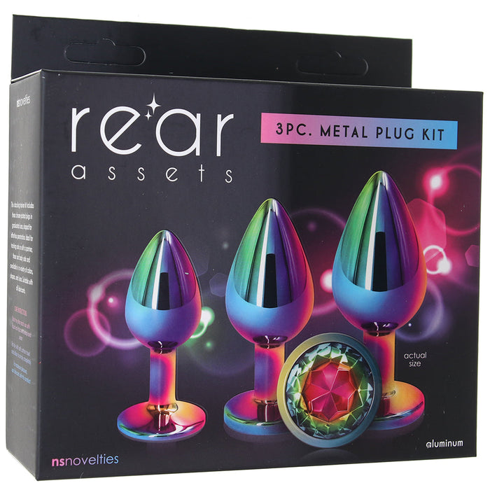 Rear Assets Round Gem Metal Plug Kit in Rainbow