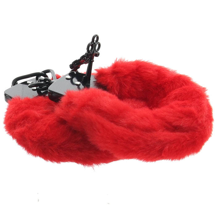 Master Series Cuffed in Fur Wrist Cuffs in Red