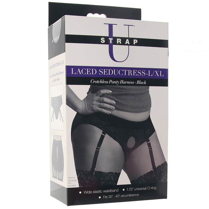 Strap U Laced Seductress Crotchless Panty Harness /XL