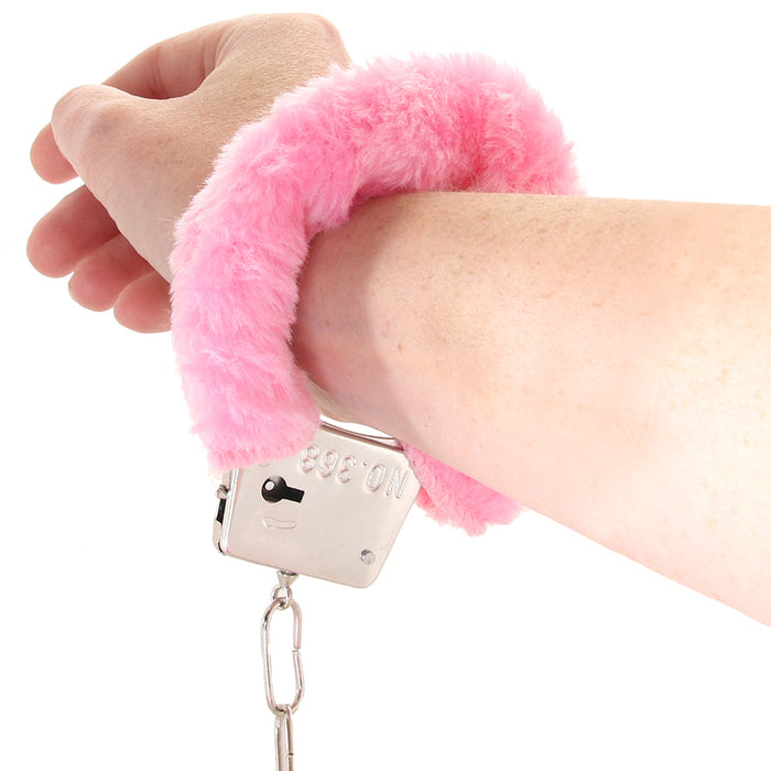 Playful Furry Cuffs with Keys in Pink