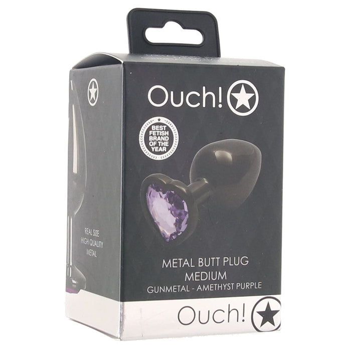 Ouch! Purple Heart Gem Plug in Medium