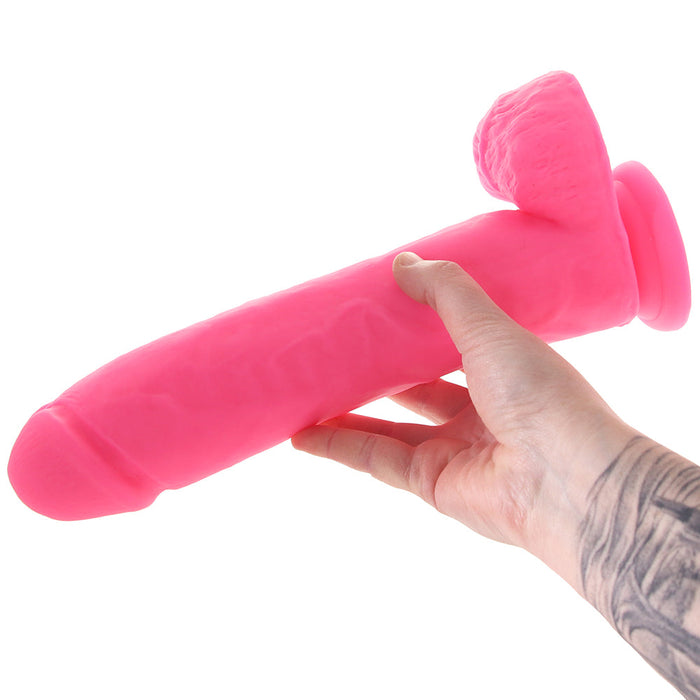 Neo 11 Inch Dual Density Ballsy Dildo in Pink