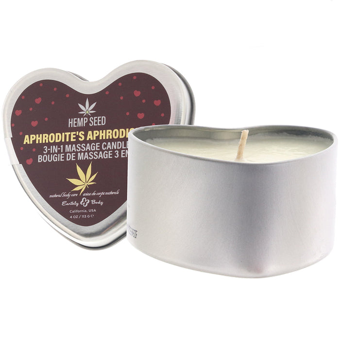 3-In-1 Massage Heart Candle 4oz in Aphrodite's Aphrodisiac