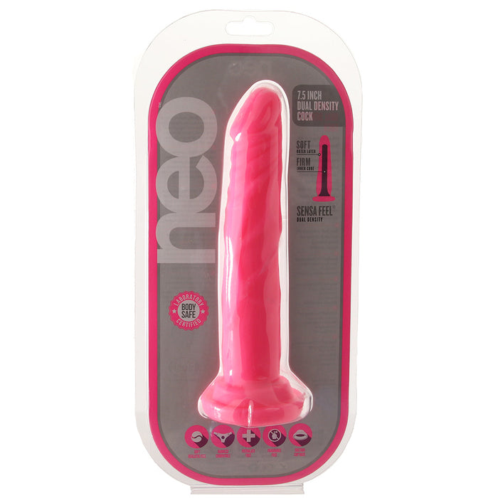 Neo 7.5 Inch Dual Density Dildo in Neon Pink