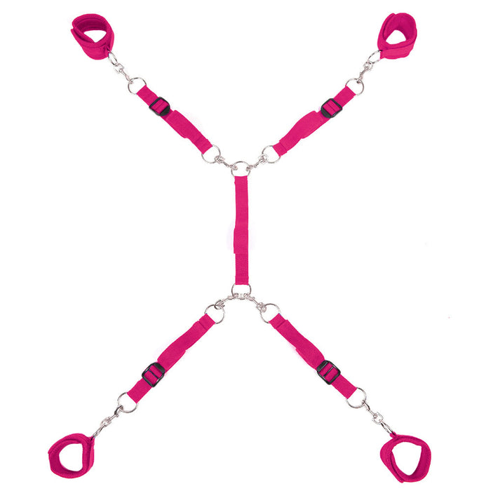 7 Piece Bed Spreader Restraint System in Hot Pink