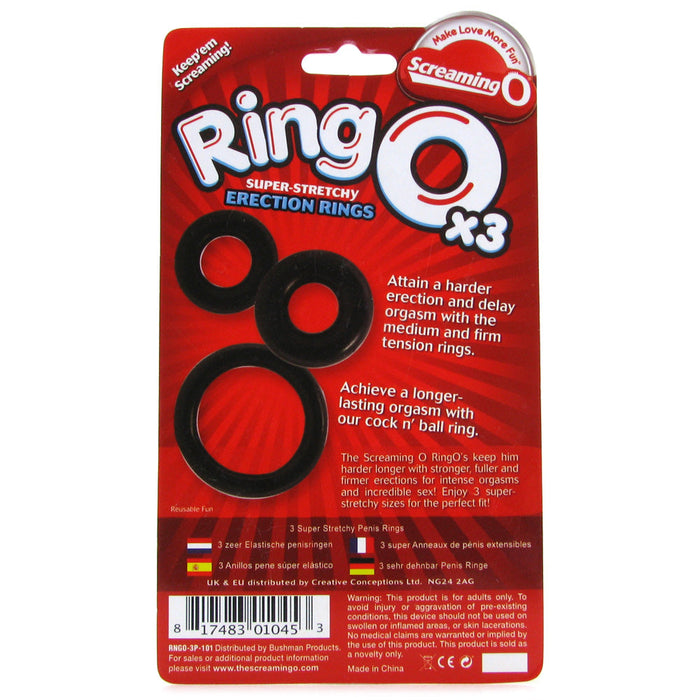 RingO X3 Super Stretchy Erection Rings in Black