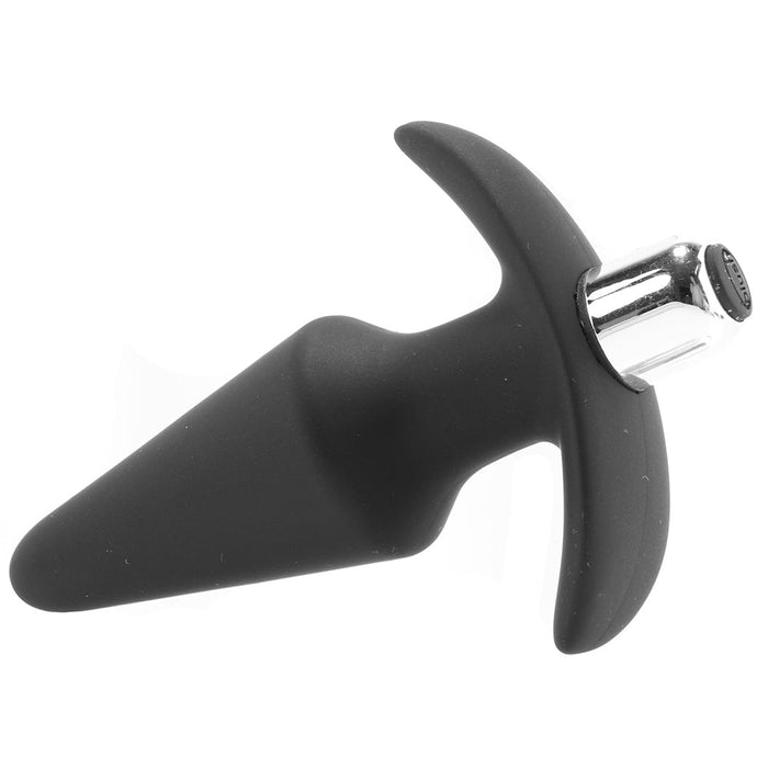 Luxe Discover Vibrating Silicone Butt Plug in Black