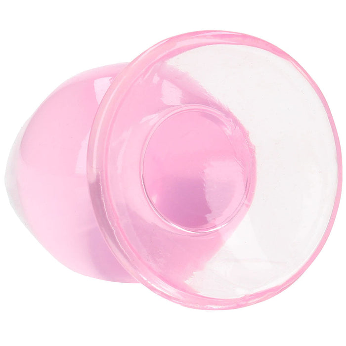 RealRock Crystal Clear Jelly 3.5 Inch Butt Plug in Pink