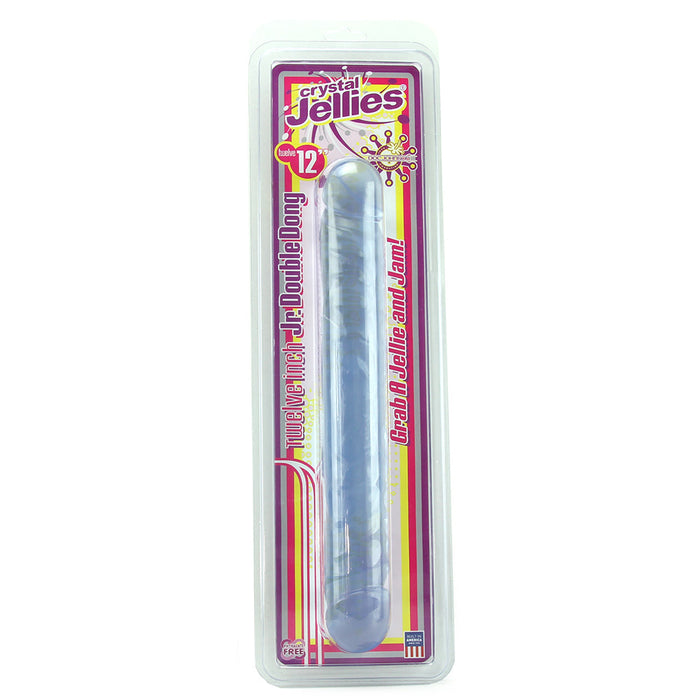 Crystal Jellies Jr. Double 12 Inch Dildo in Clear