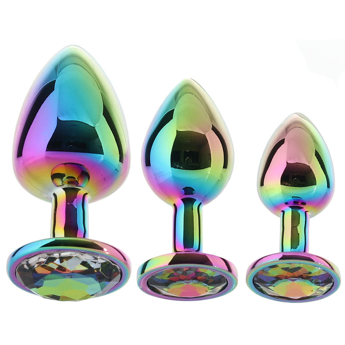 Rear Assets Round Gem Metal Plug Kit in Rainbow