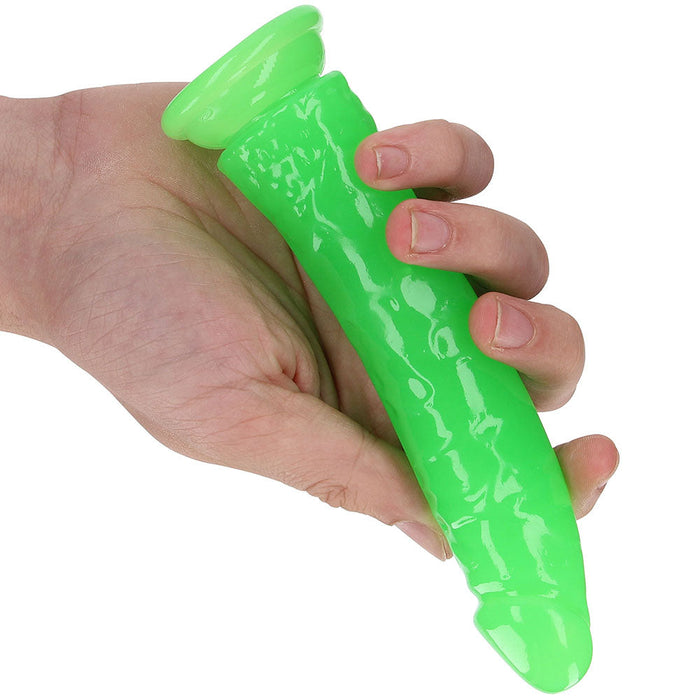 RealRock Glow In The Dark 6 Inch Slim Dildo in Green