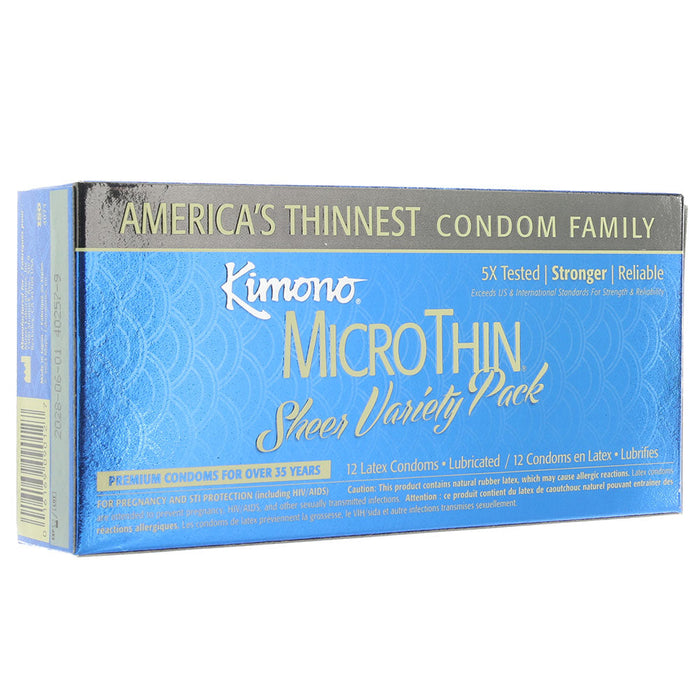 Kimono MircoThin Sheer Variety Pack Condoms in 12 Pack