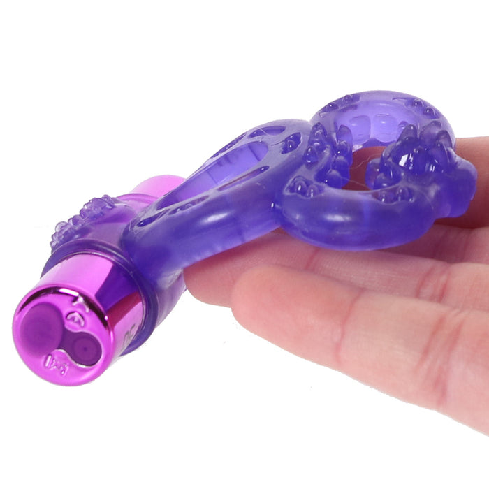 BodyWand Rechargeable Duo Textured Ring in Purple