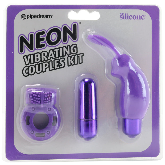 Neon Vibrating Couples Kit in Purple