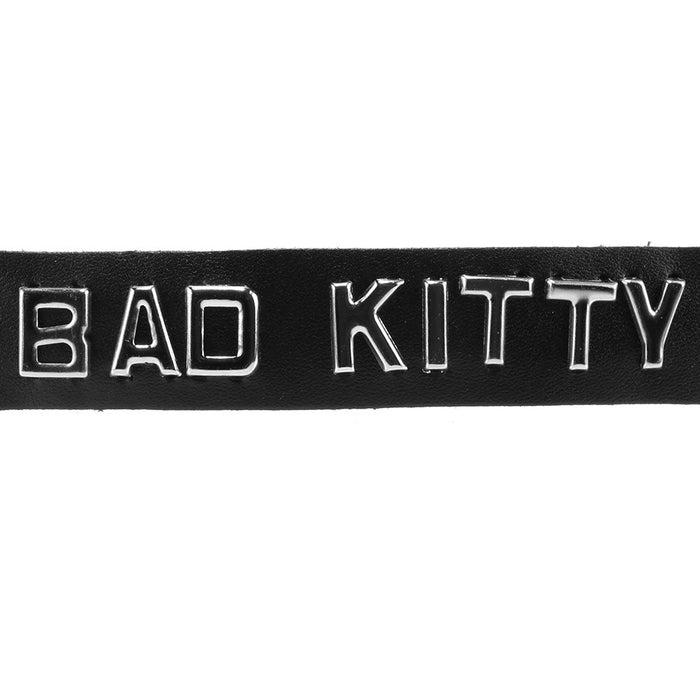 Bad Kitty Leather Word Band Collar