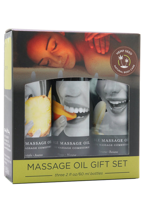 Edible Massage Oil Gift Set 3x2oz in Tropical