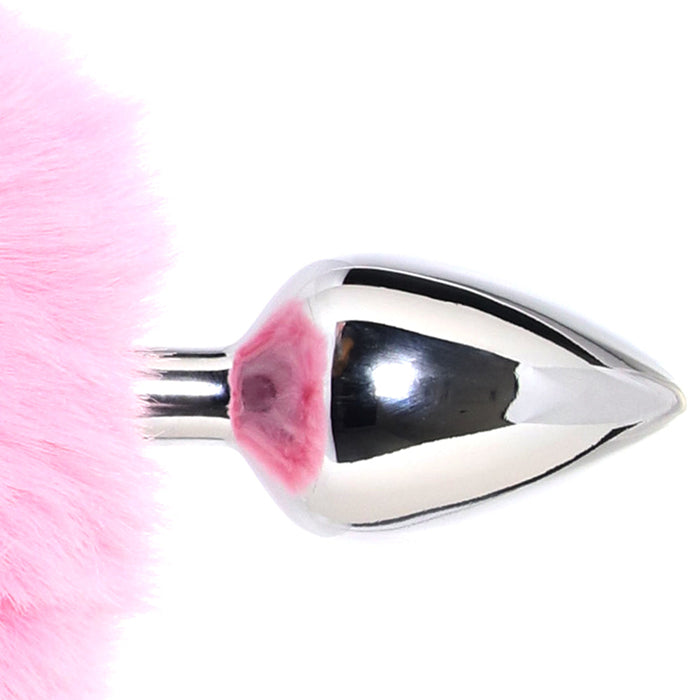 WhipSmart 3 Inch Fluffy Bunny Metal Plug in Pink